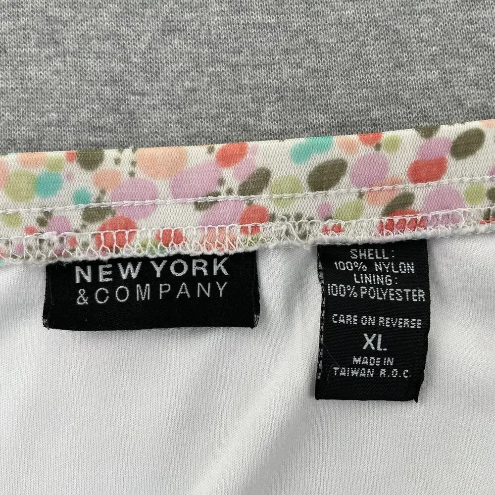 Vintage Y2K NY & Co Skirt XL Colorful Polka Dot Flare Hem Preppy Fairy Coquette